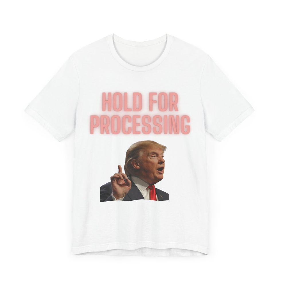 Thumbnail: Patrick Gunnels Hold For Processing Unisex Jersey Short Sleeve T-Shirt