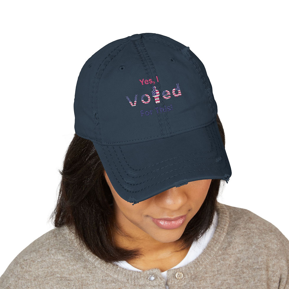 Thumbnail: Yes, I Voted For This Distressed Embroidered Rustic Patriotic Dad Hat