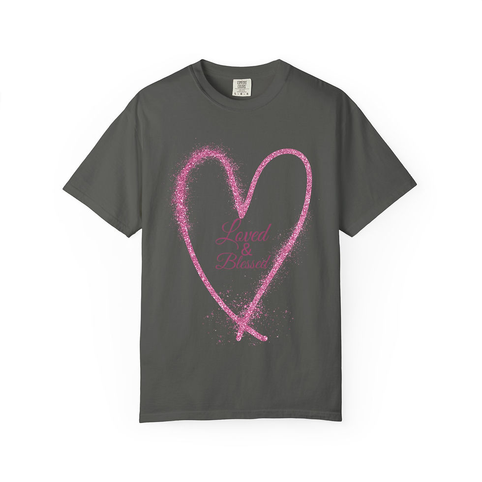 Thumbnail: Loved & Blessed Heart Comfort Colors 1717 T-Shirt 