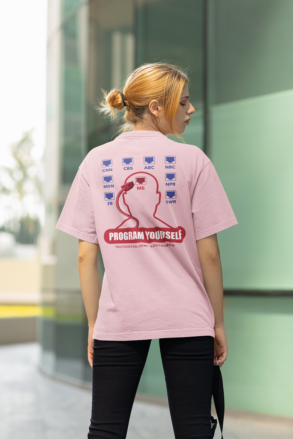 Thumbnail: Just Human Program Yourself Ethernet Unisex Jersey Short Sleeve T-Shirt