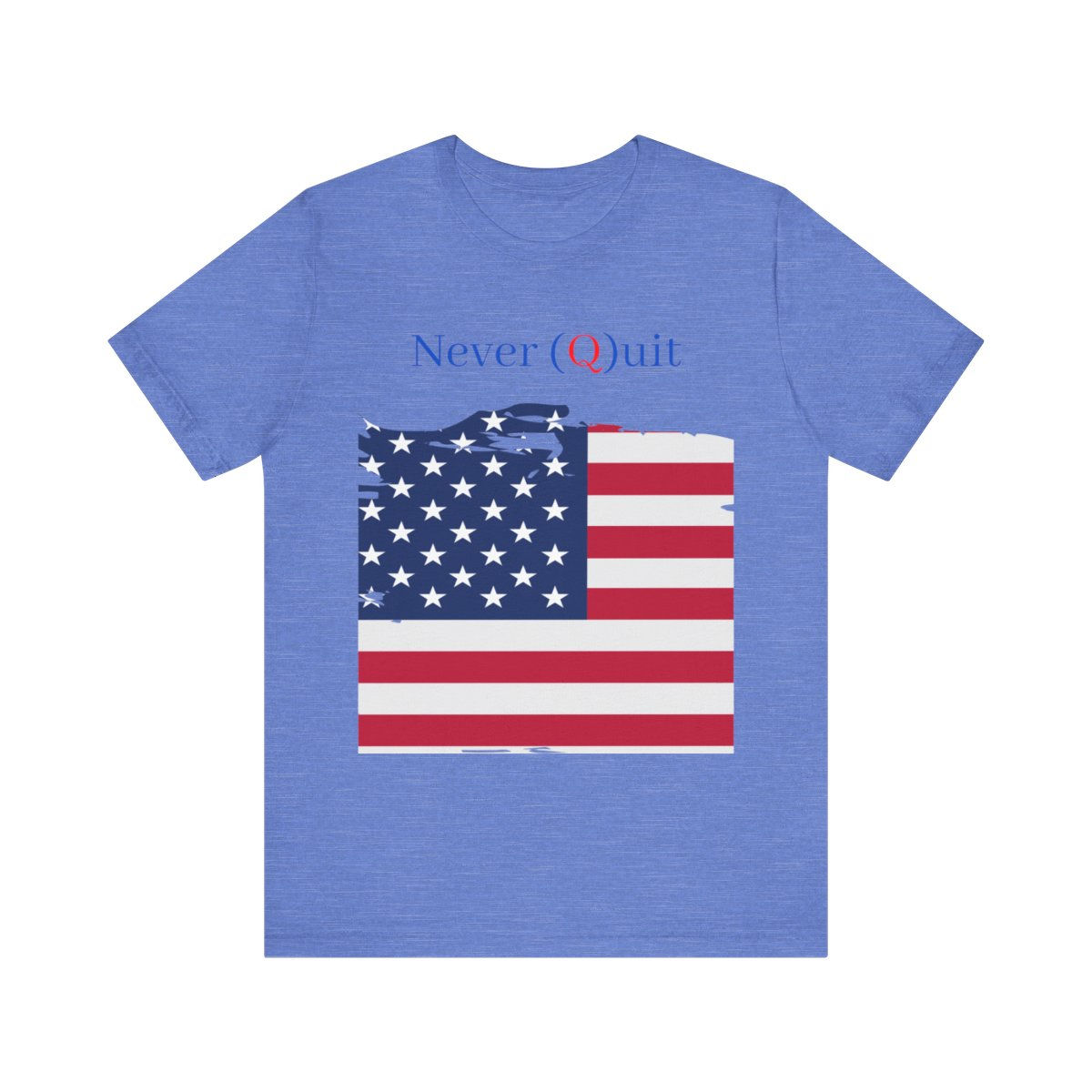 Q Never Quit American Flag Unisex Jersey Short Sleeve T-shirt
