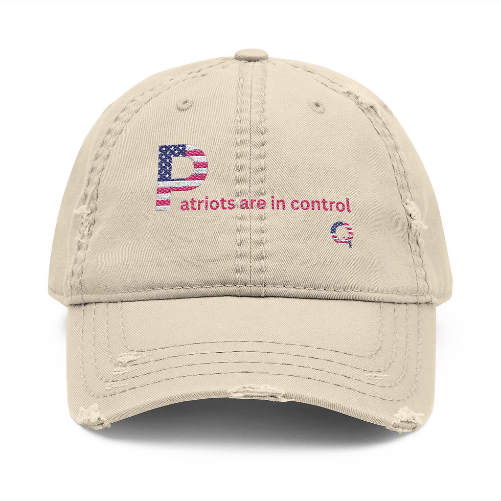 Thumbnail: Patriots Are In Control Distressed Embroidered Patriotic Vintage Flag Dad Hat 