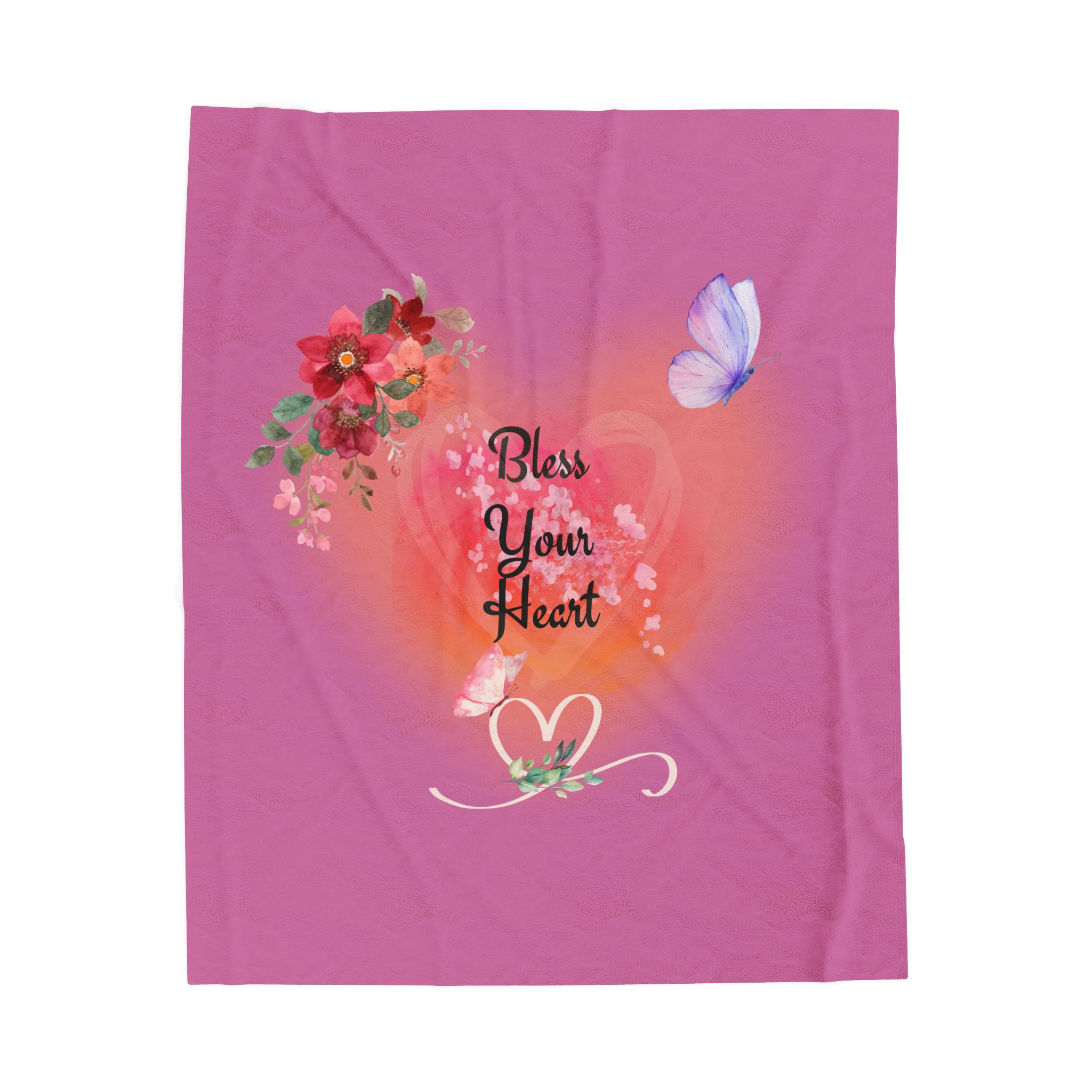 Bless Your Heart Velveteen Plush Blanket