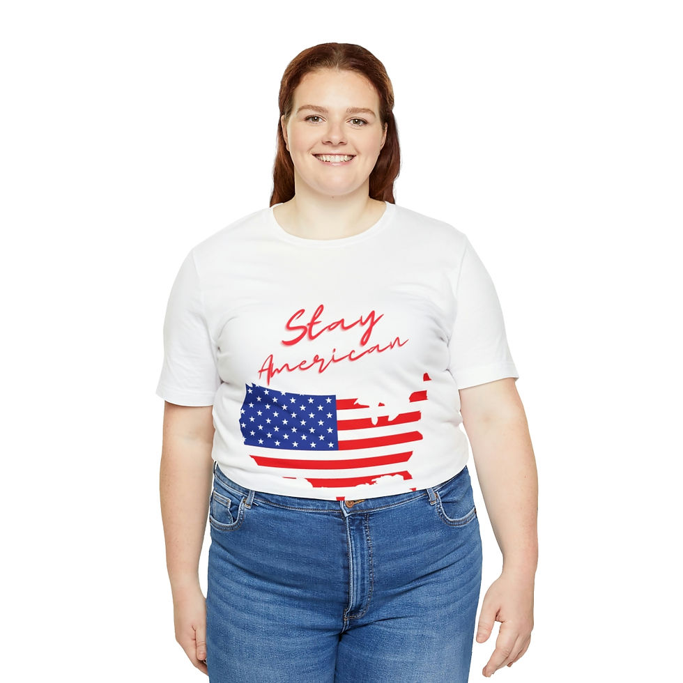 Thumbnail: Stay American USA Map Unisex Jersey Short Sleeve T-shirt
