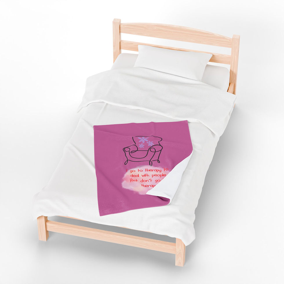 Thumbnail: I Go To Therapy Cozy Plush Velveteen Blanket