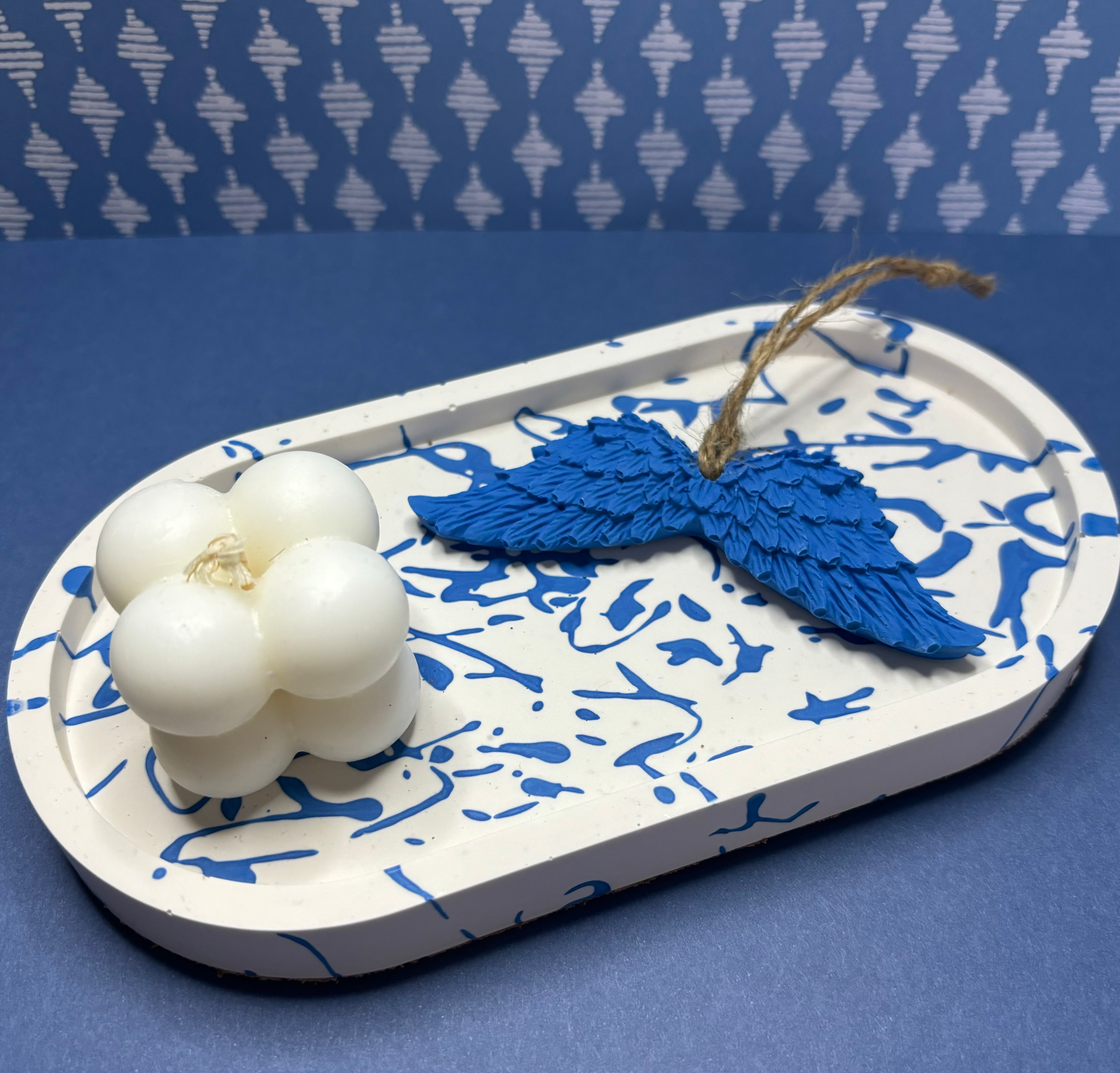 Blue Splatter Trinket Tray
