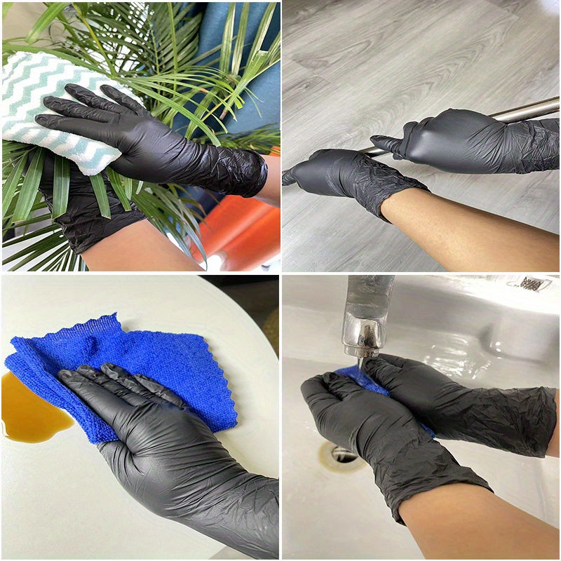 Thumbnail: Black Nitrile Disposable Gloves 100/50/20PCS | Thickened Waterproof for Cleaning