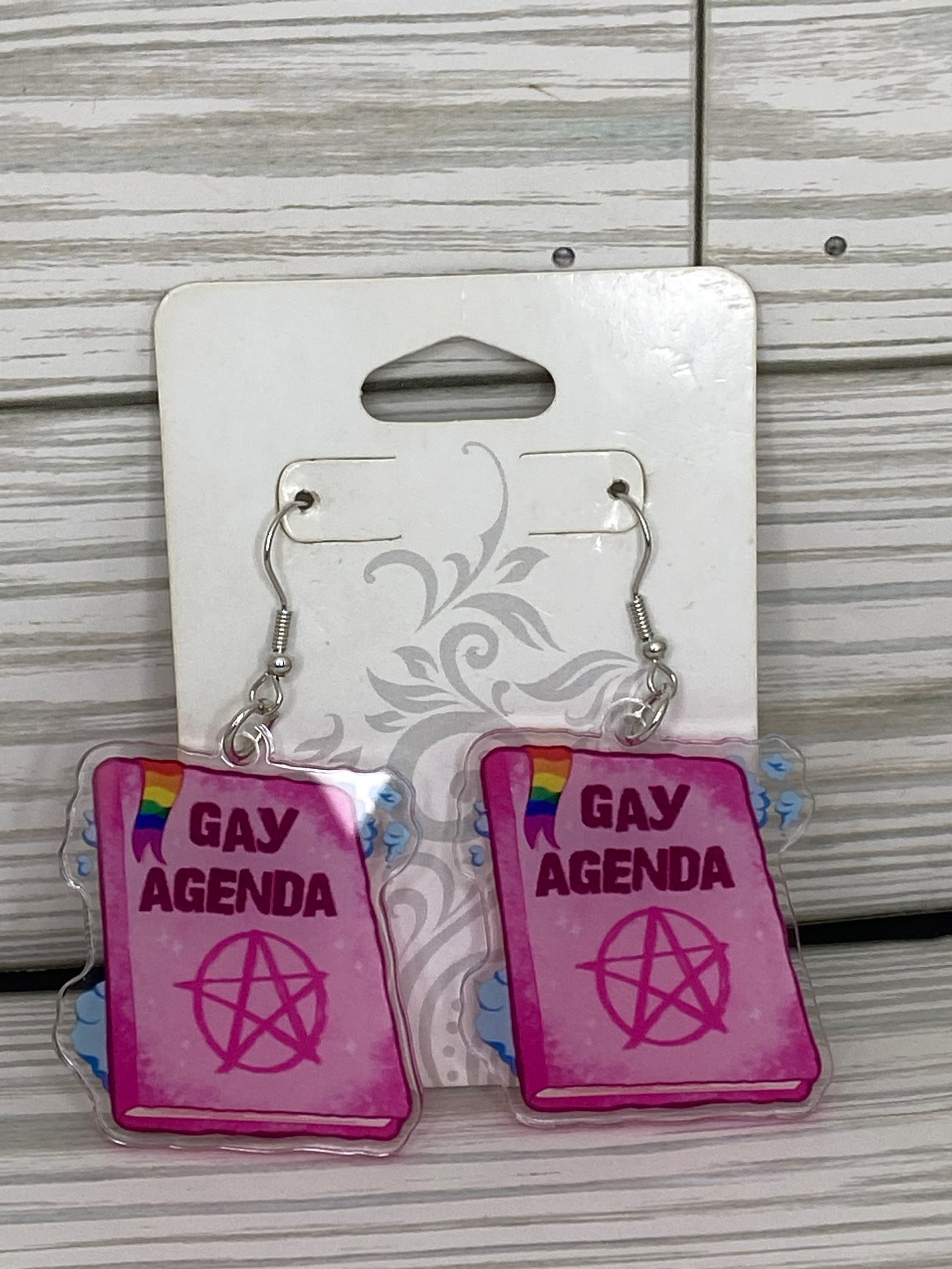 Gay agenda resin  earrings
