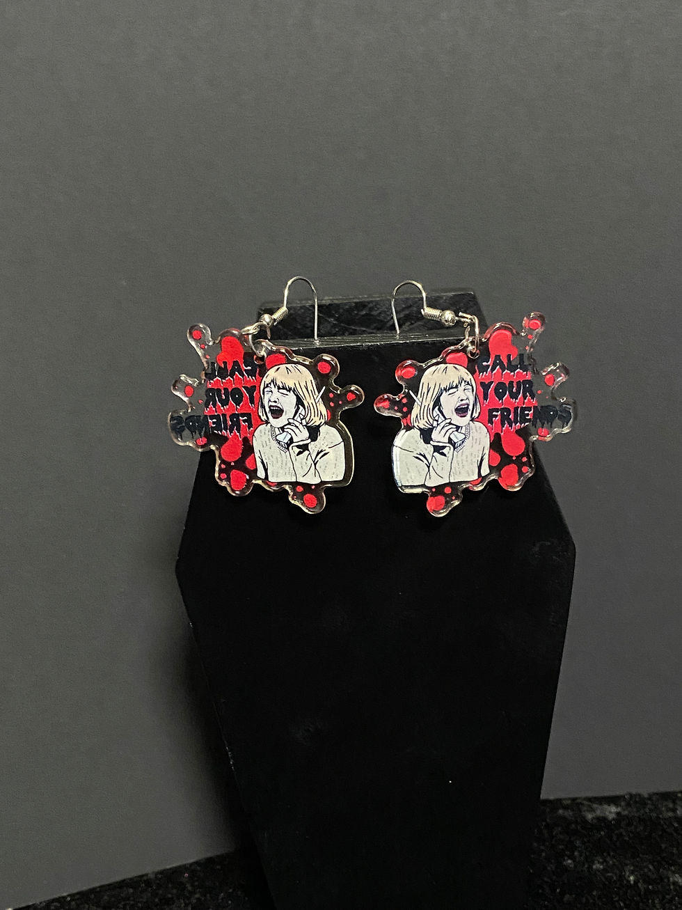 resin scream earrings