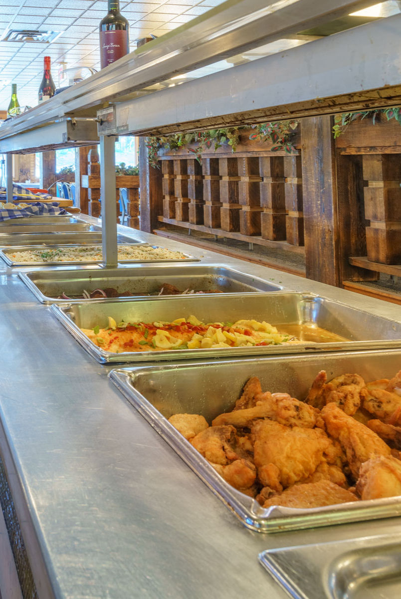 hot food buffet in the Mt. Wilson Restaurant