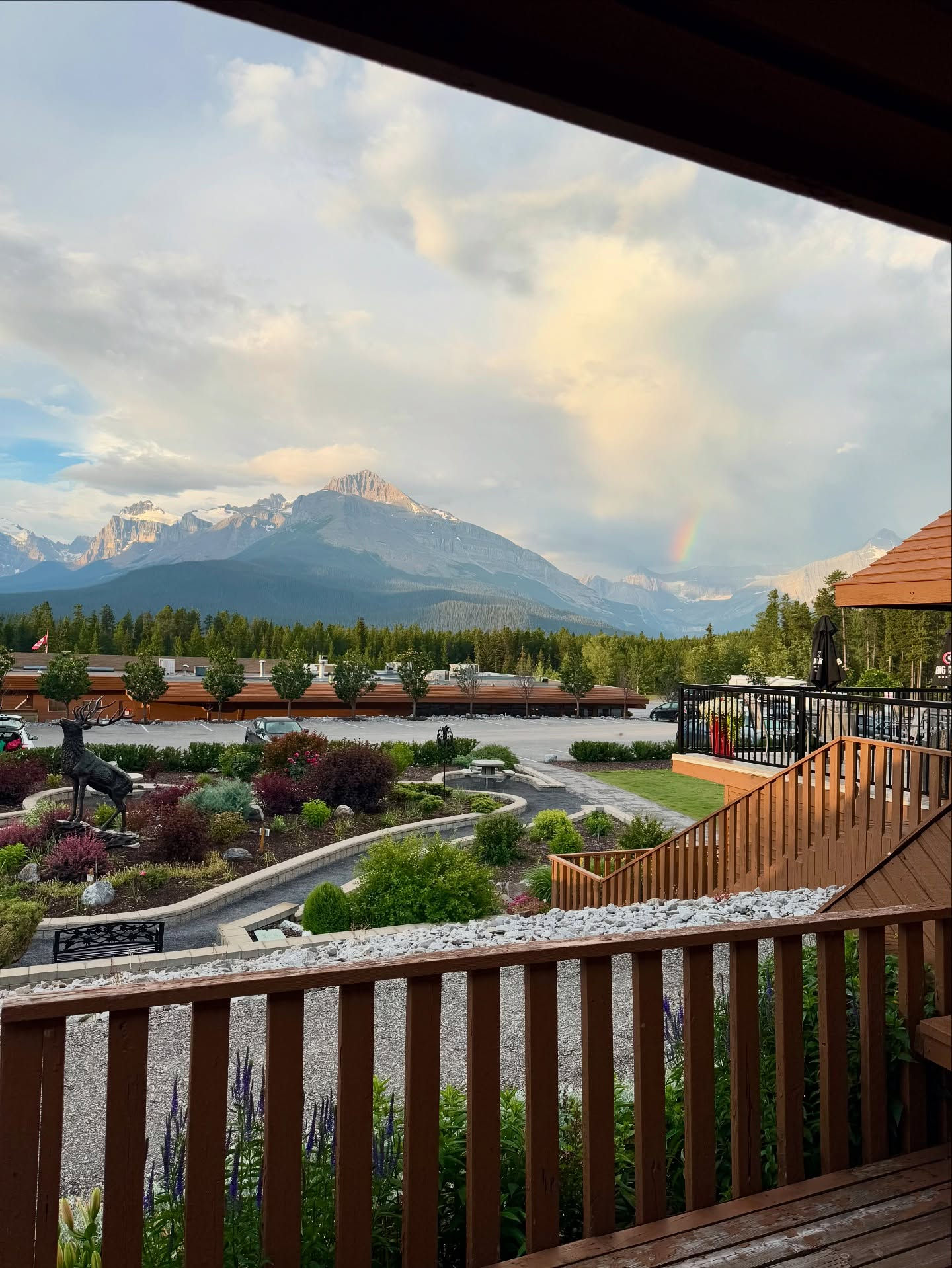 mountain and rainbow view at The Crossing Resort