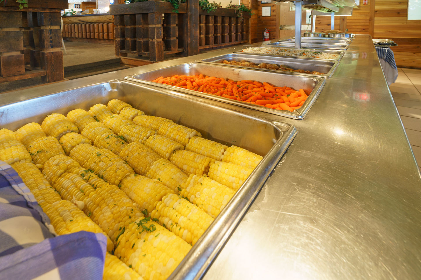 vegetables in the buffet at the Mt. Wilson restaurant
