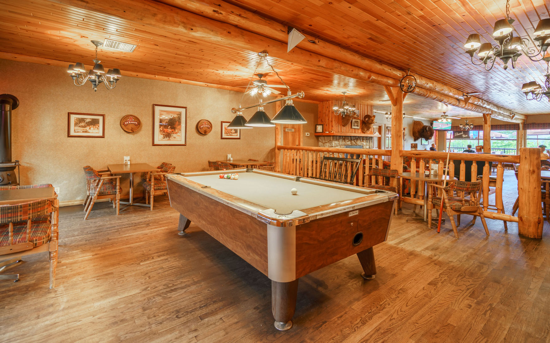 game room in the Parkway Pub at The Crossing Resort
