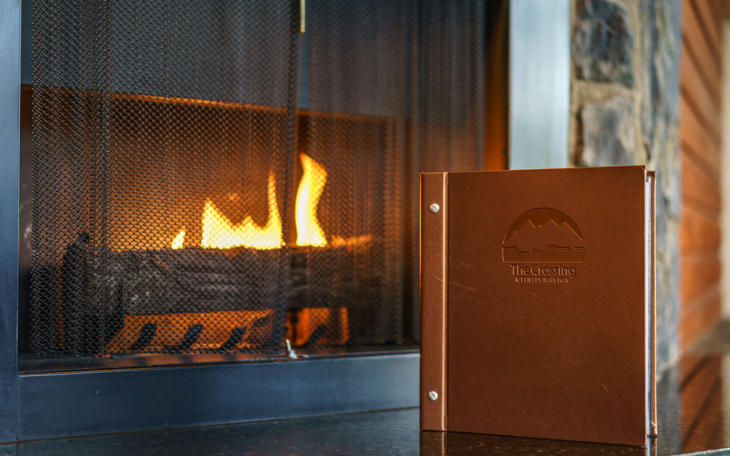 fireplace in the Executive Suite at The Crossing Resort