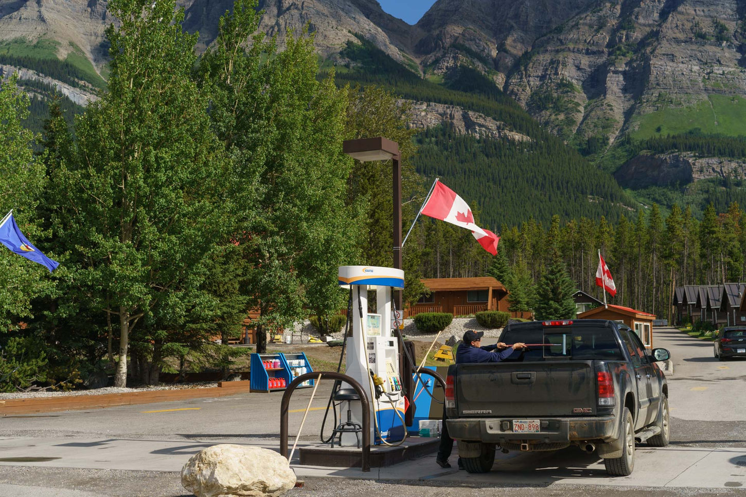fuel station at Saskatchewan River Crossing