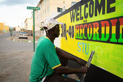 Jamaican Sign painter, Micheal Robinson, Kingston, Jamaica