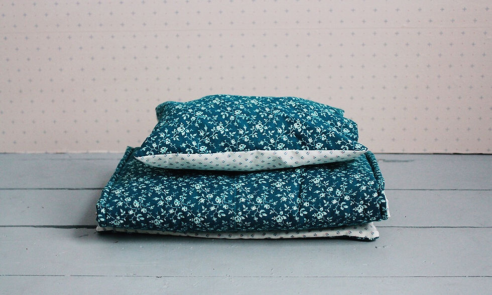 Thumbnail: Doll Sleeping bag in Teal Ditsy Floral