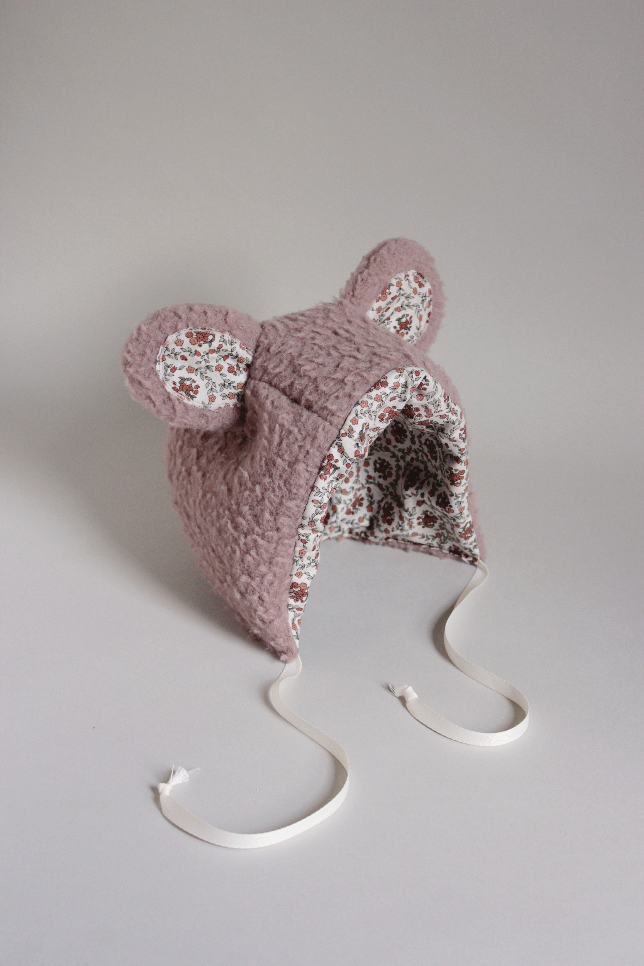 Child Size Bear Bonnet in Dusty Lavender