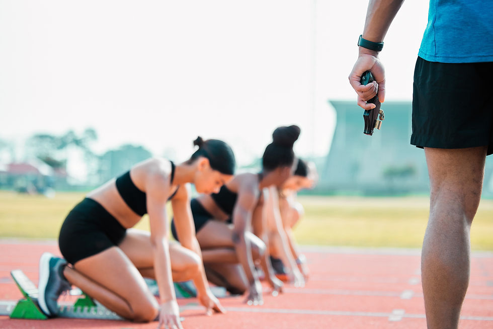 runners about to start a race