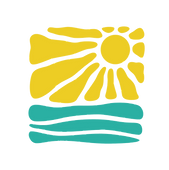 Solsun Travel Company Logo - sun and sea inspired - branding for site section drone video of Hawaiian volcanos 