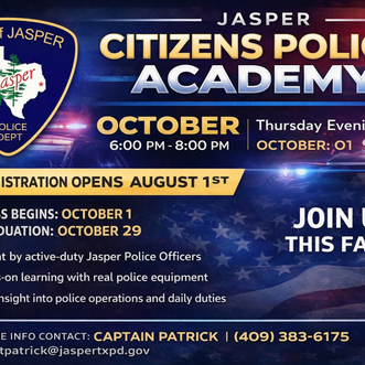 Jasper Police Department Launching First Citizens Police Academy This Fall