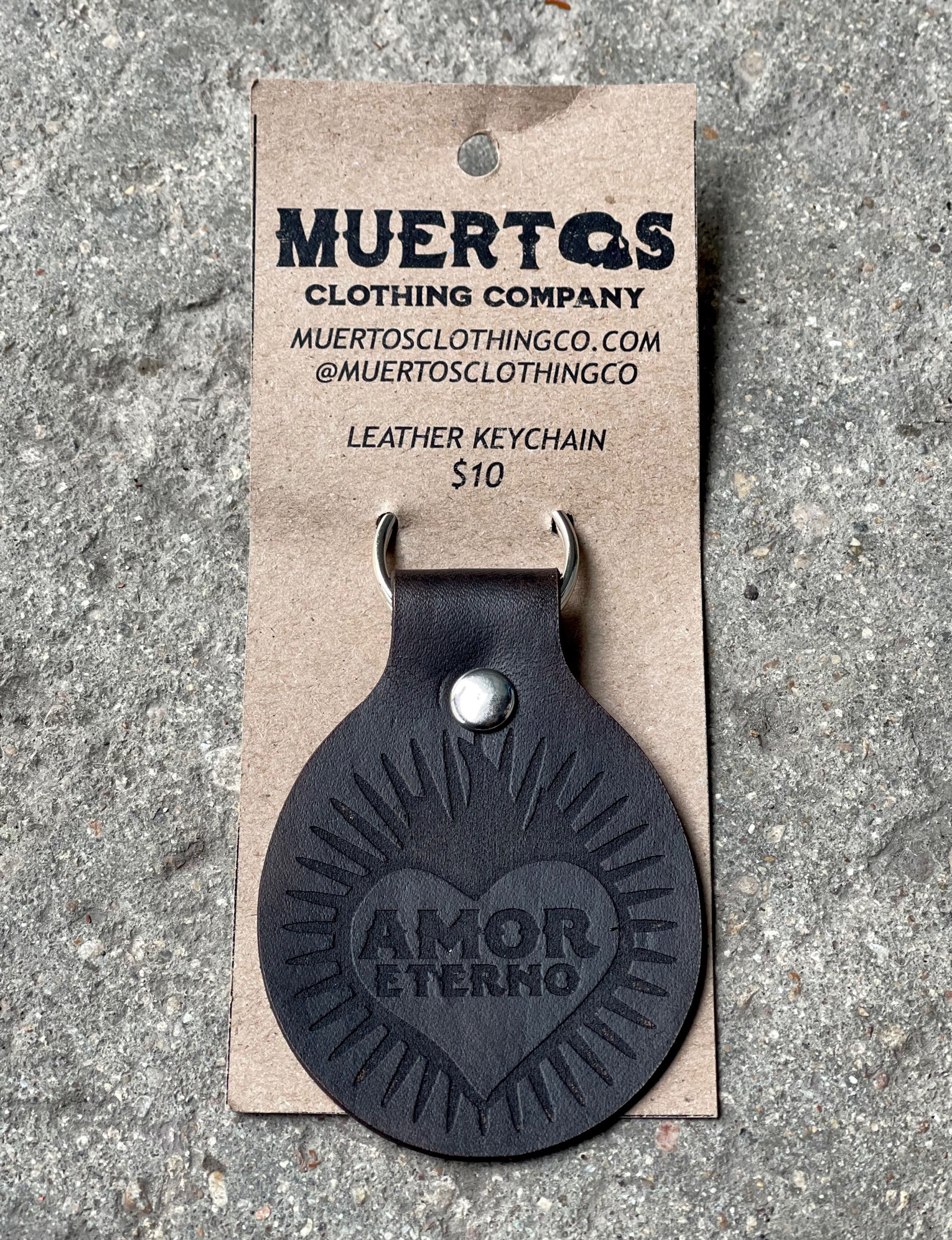 Amor Eterno Leather Keychain