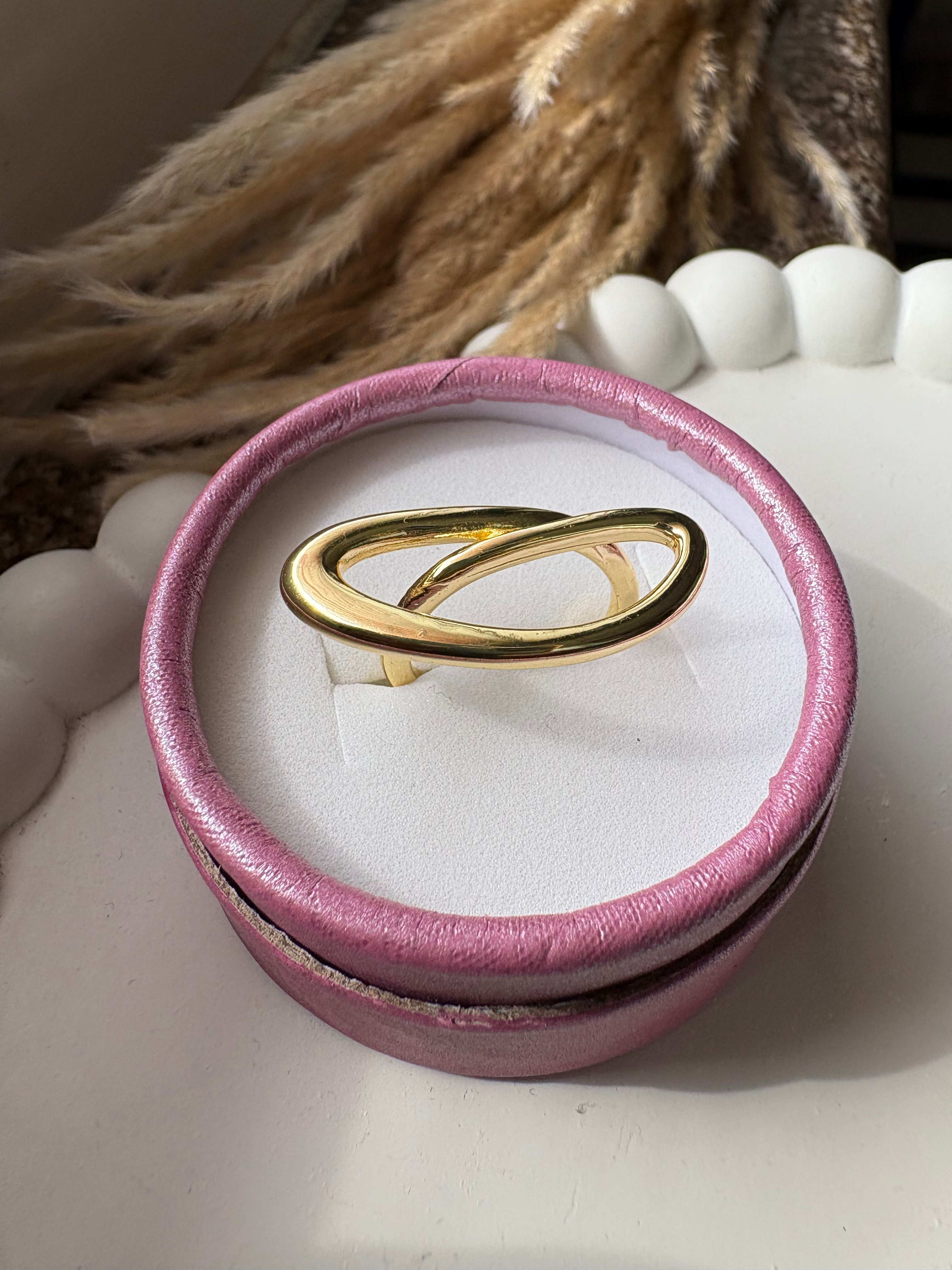 Gold Plated Chunky Statement Style Finger Ring