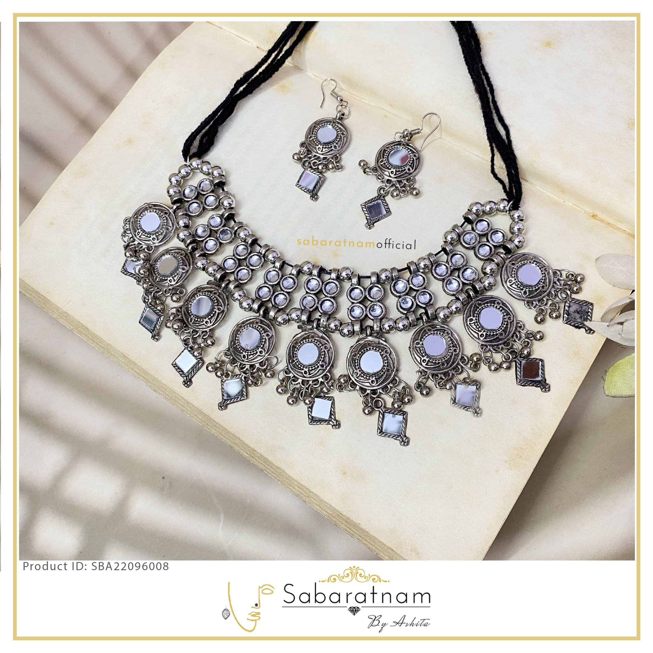 Mirror oxidised necklace!