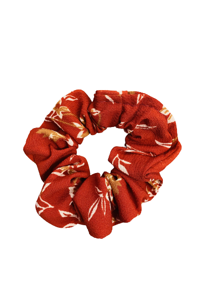 Red Floral Scrunchie