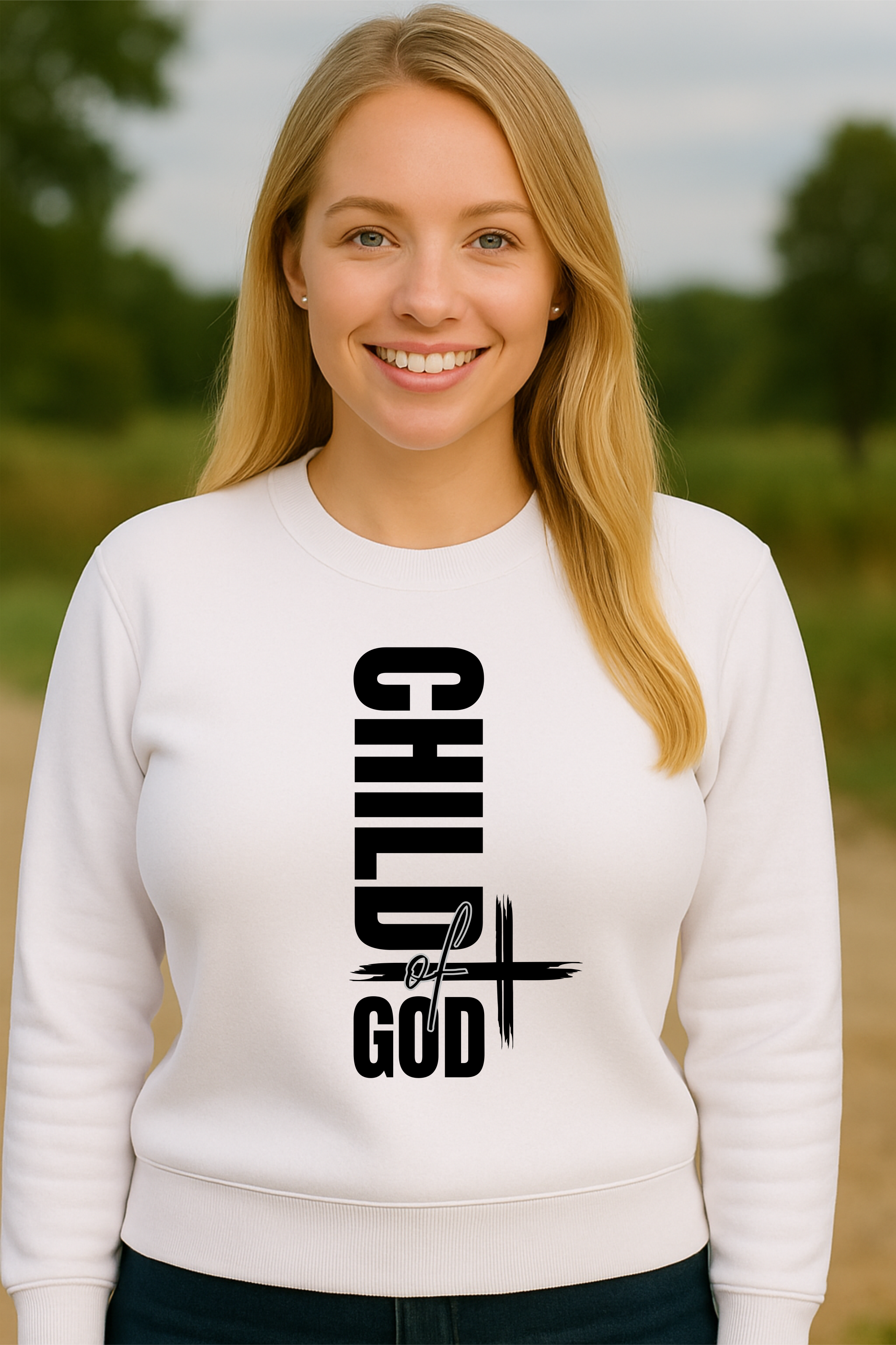 Child of God Sweatshirt – Grey or White Christian Faith Crew