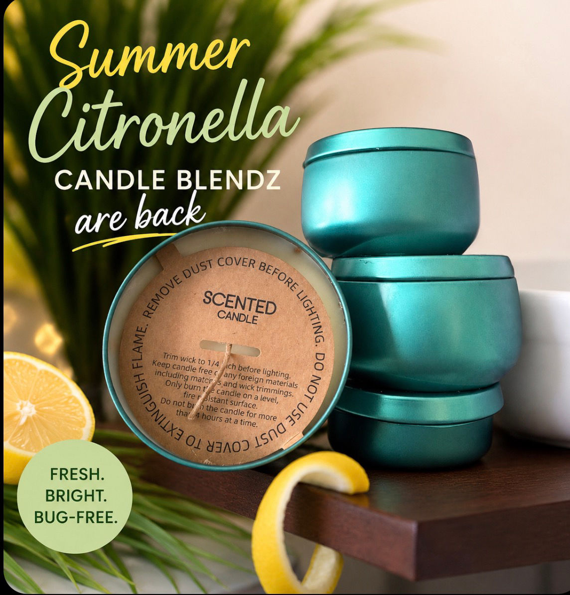 Summer Citronella Soy Candle Blendz