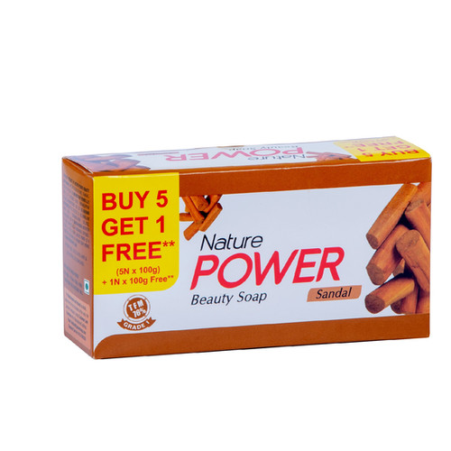 Special Powder Soap 8個セット Nature Power Beauty Soap (Sandal Bundle)(5+1 Free) - 100 gm