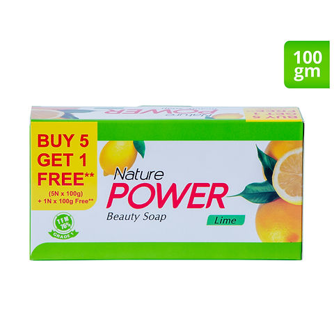 Nature Power Beauty Soap (Lime Bundle)(5+1 Free) - 100 gm | powersoaps
