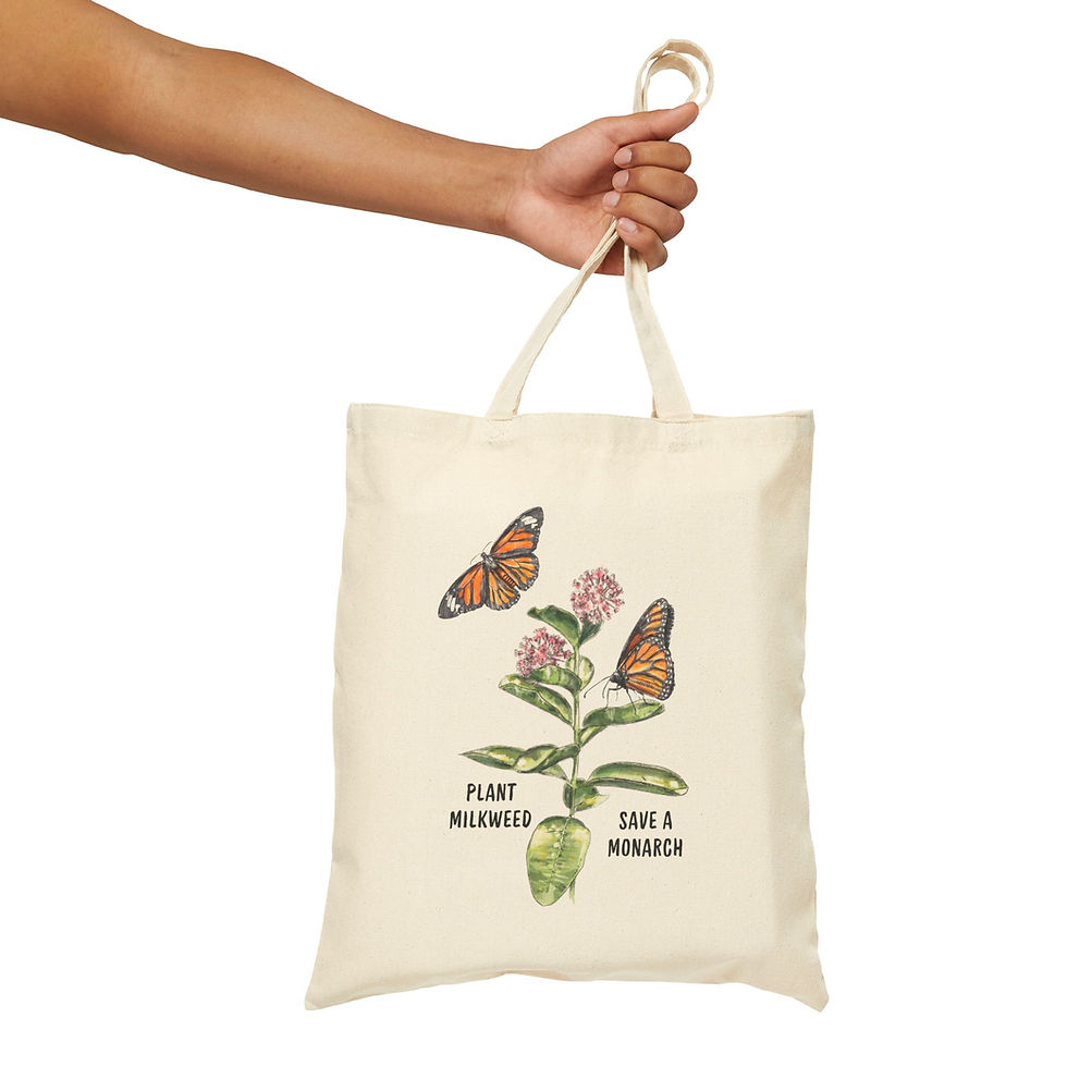 Thumbnail: Save a Monarch Cotton Canvas Tote Bag