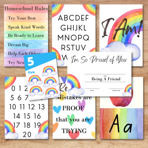 Rainbow Classroom Decor Poster & Awards | FTL of Homeschooling