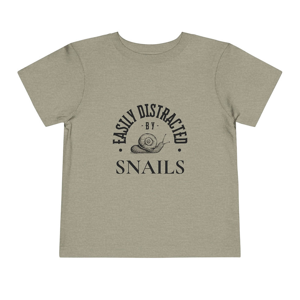 Thumbnail: Easily Distracted by Snails Toddler Short Sleeve Tee 2T - 5T