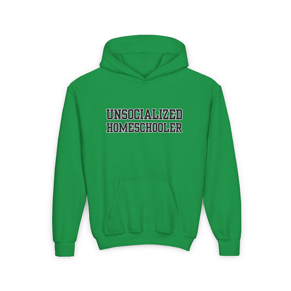 Thumbnail: Unsocialized Homeschooler Youth Heavy Blend Hooded Sweatshirt