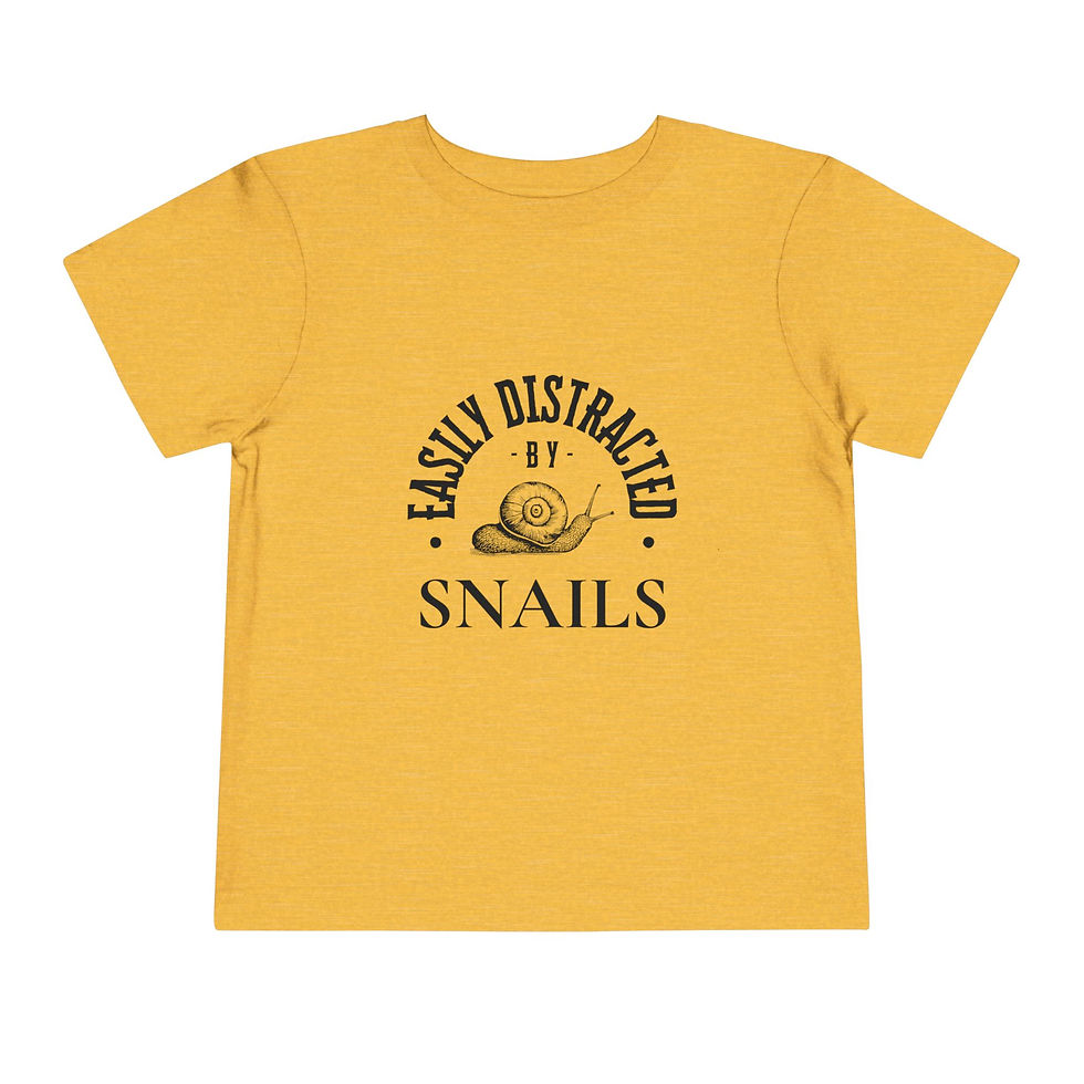 Thumbnail: Easily Distracted by Snails Toddler Short Sleeve Tee 2T - 5T