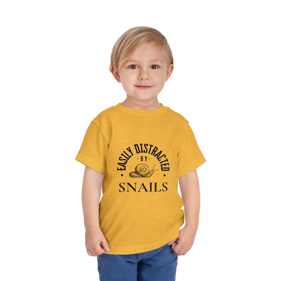 Thumbnail: Easily Distracted by Snails Toddler Short Sleeve Tee 2T - 5T