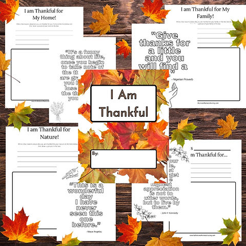 I am Thankful Journal & Quote Pack | FTL of Homeschooling