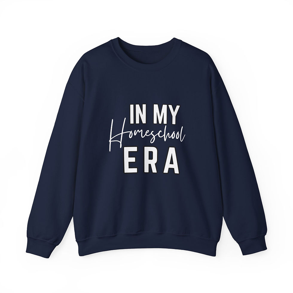 Thumbnail: In My Homeschool Era Bold Dark Unisex Heavy Blend™ Crewneck Sweatshirt