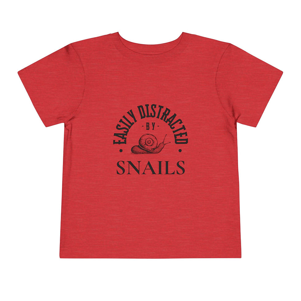 Thumbnail: Easily Distracted by Snails Toddler Short Sleeve Tee 2T - 5T