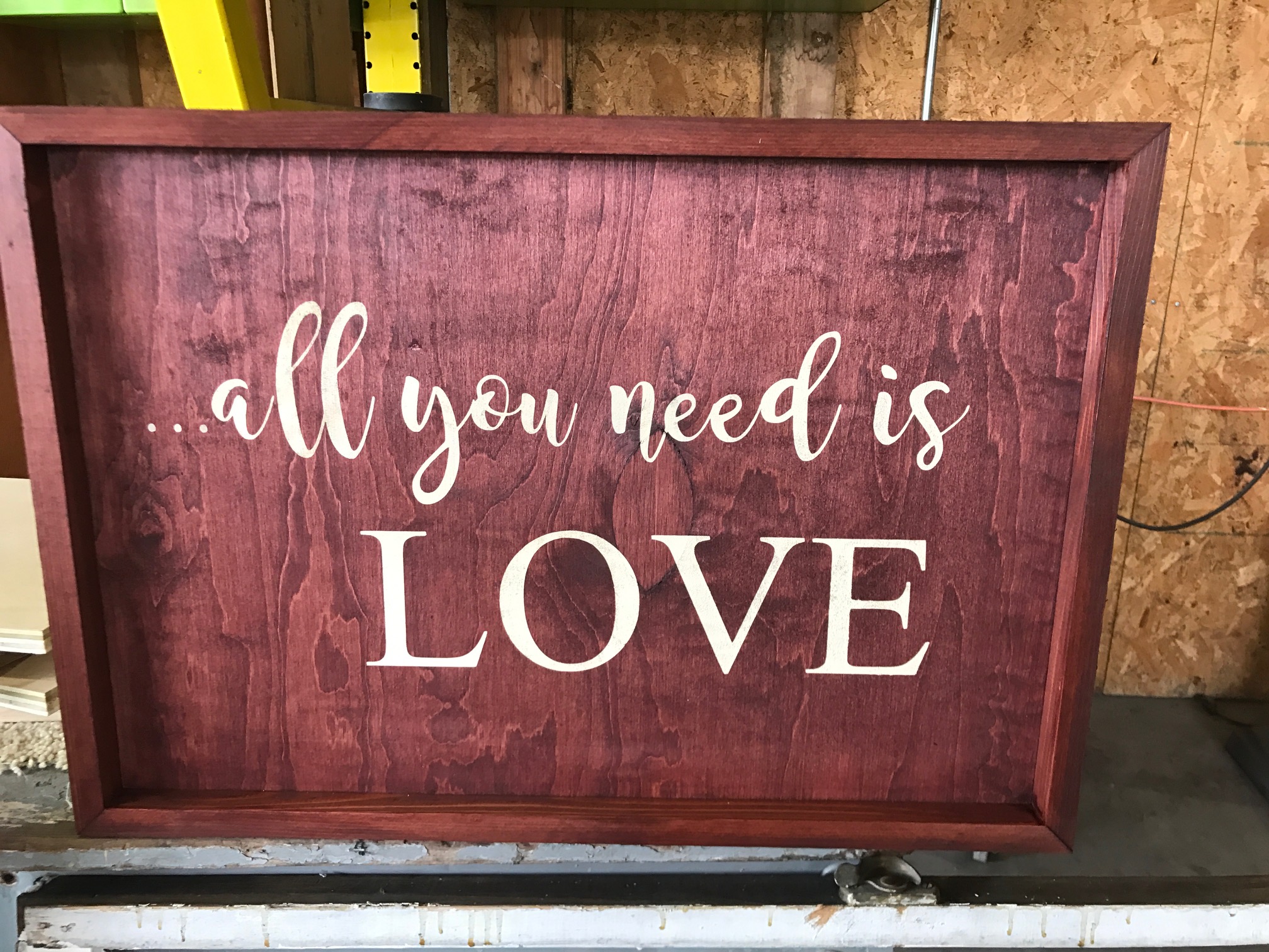 all you need is LOVE sign