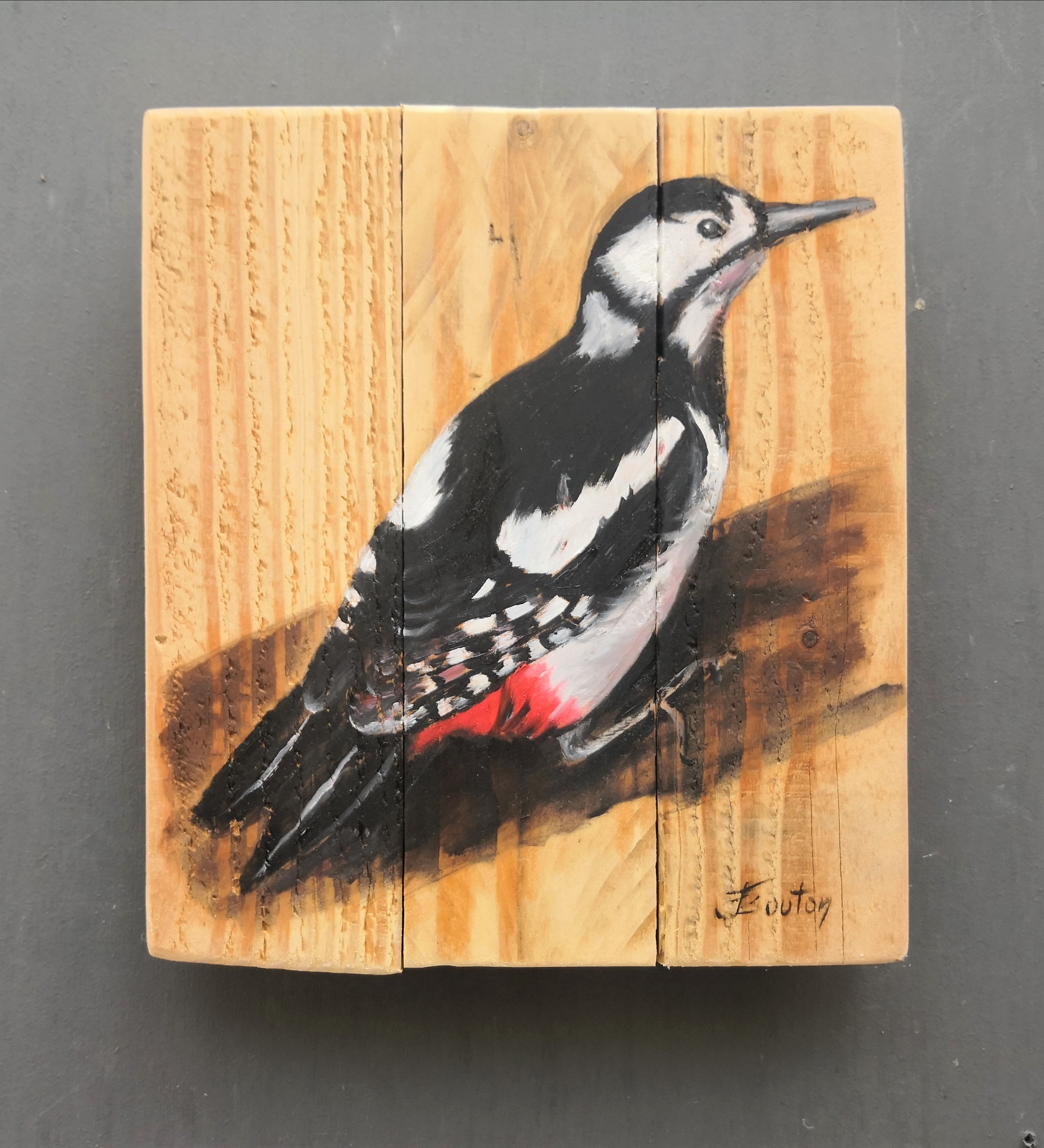 Pic et Pêche - Huile sur bois