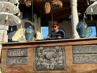 The beautiful DJ booth at the Soulshine Retreat in Bali- Love Self, Love Others