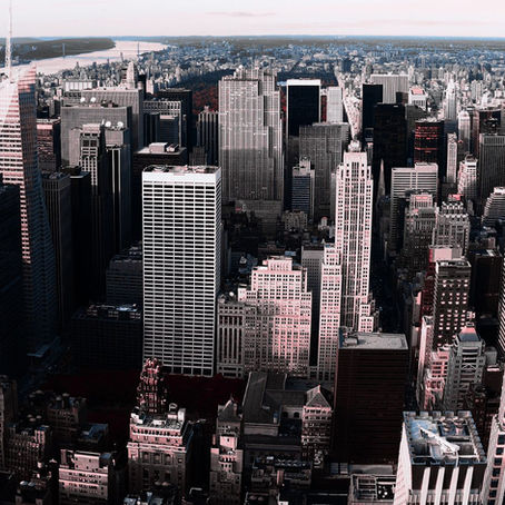 A wide shot view of Manhattan