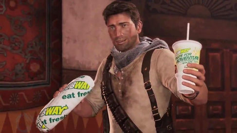 Subway Kooperation im Videospiel Uncharted 3: Drake's Deception