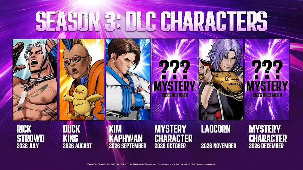 Fatal Fury: City of the Wolves Season 3 DLC Charaktere