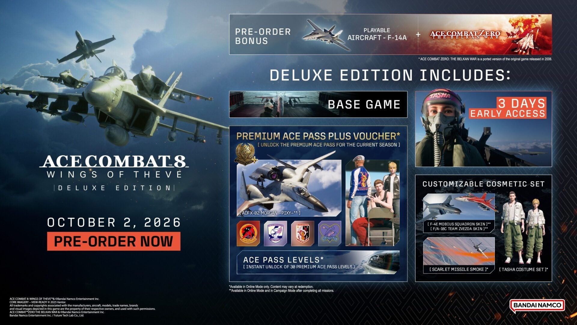 Ace Combat 8: Wings of Theve Inhalte der Deluxe Edition, Vynil Collection und Ace of Aces Box