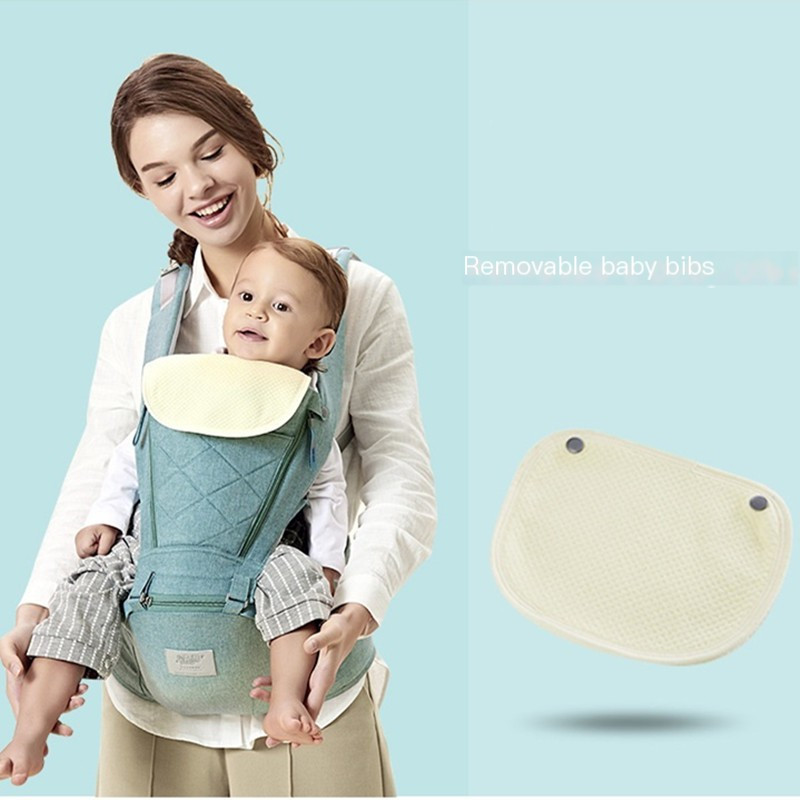 Thumbnail: Baby Carrier with Bass Bear Hip Seat for Front Carry